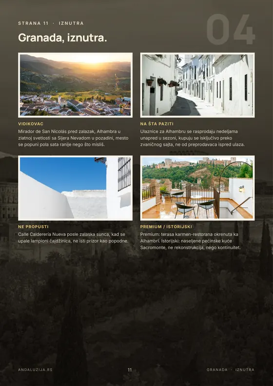 Strana 11 — Granada · Alhambra i njena senka